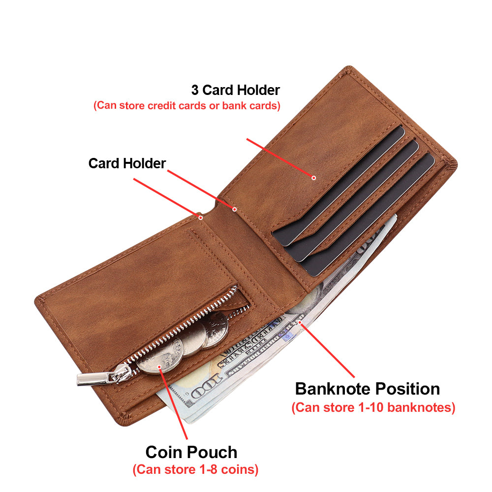 TIMELESS SLIM BI-FOLD WALLET - BROWN