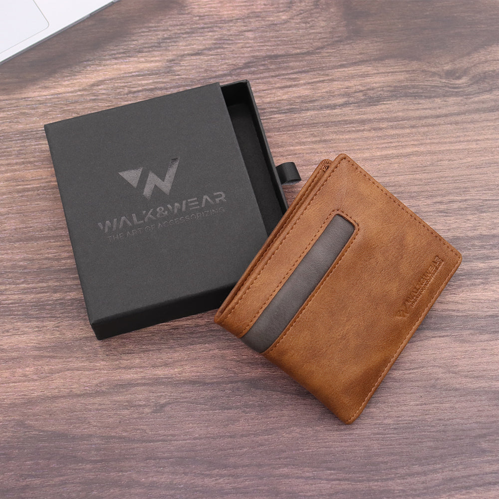 TIMELESS SLIM BI-FOLD WALLET - BROWN